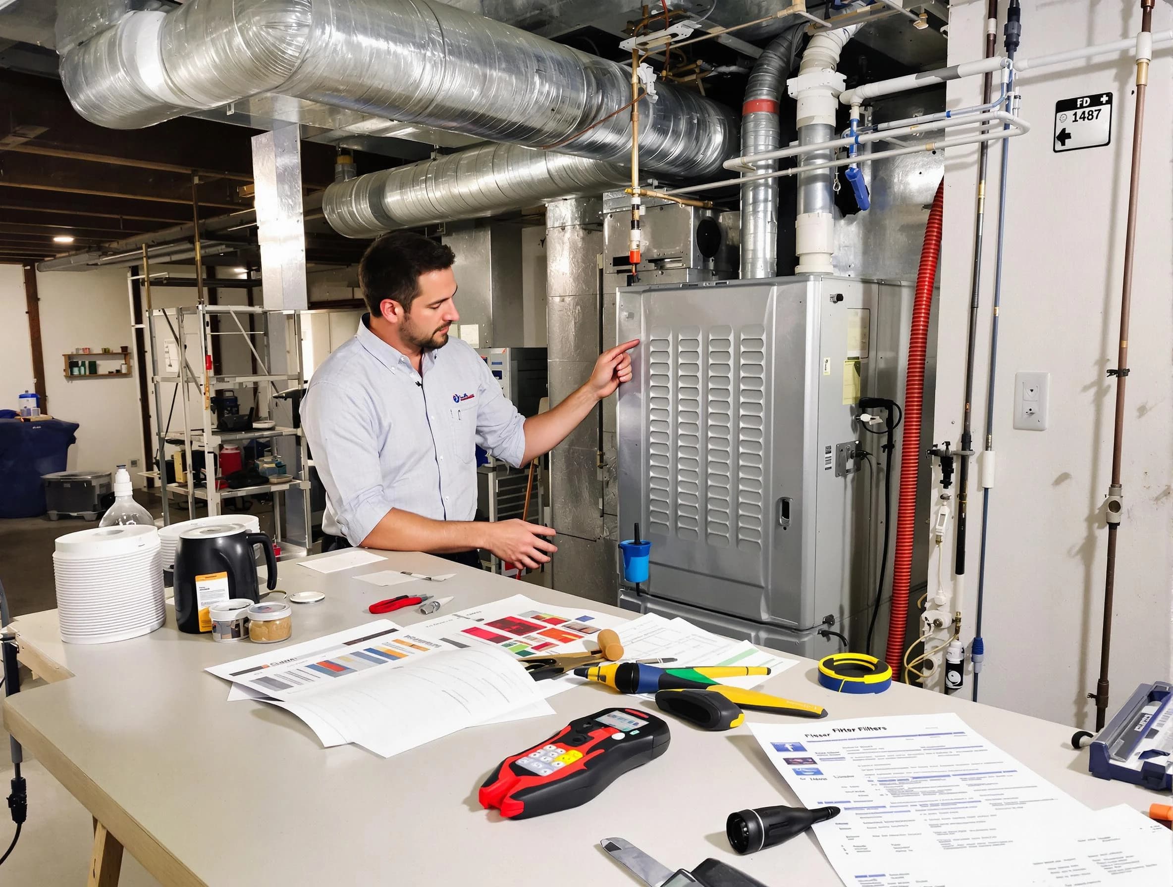 Nolensville Air Duct Cleaning inspector conducting detailed filter system evaluation using professional diagnostic tools in Nolensville