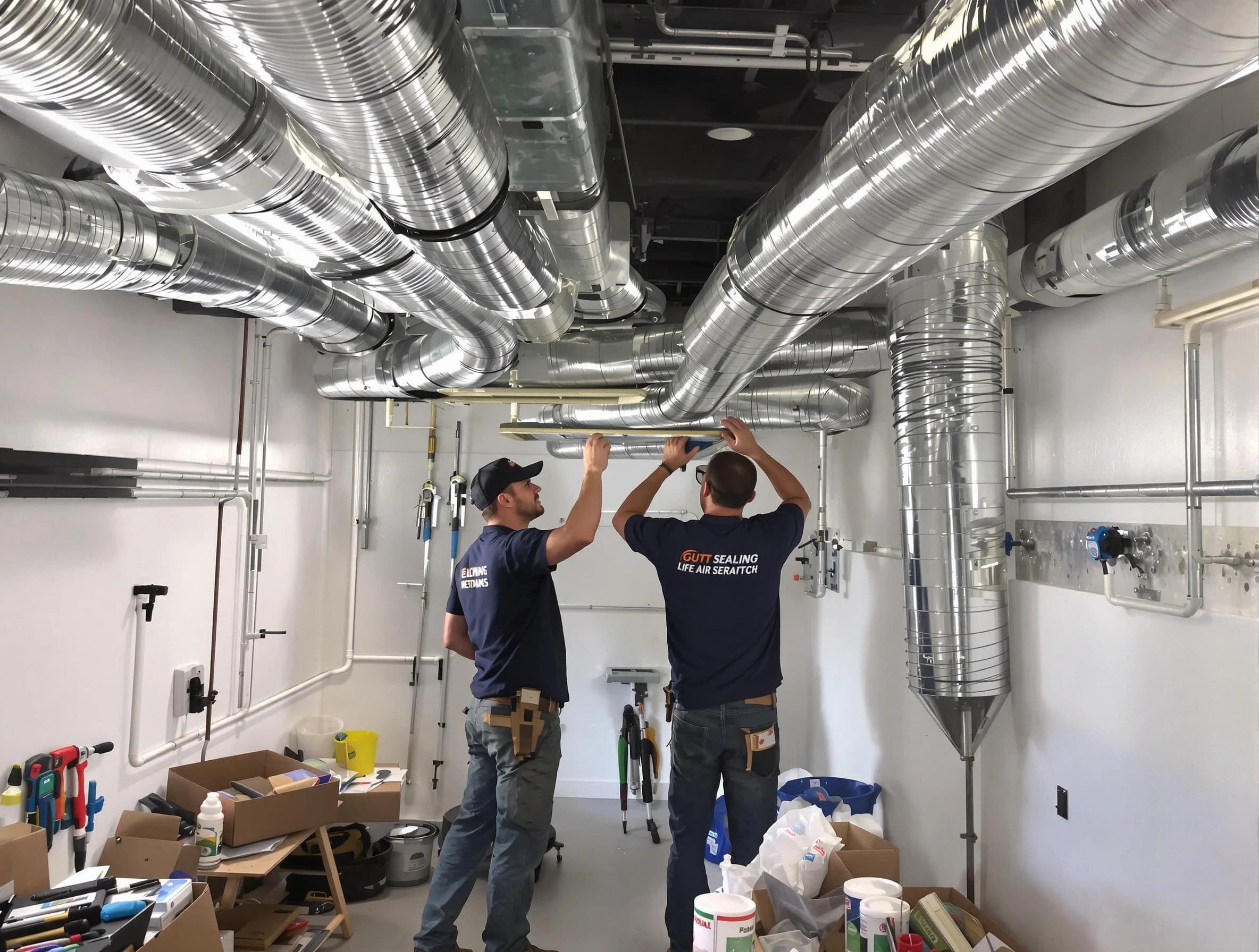 Nolensville Air Duct Cleaning technician applying professional duct sealing solutions in Nolensville