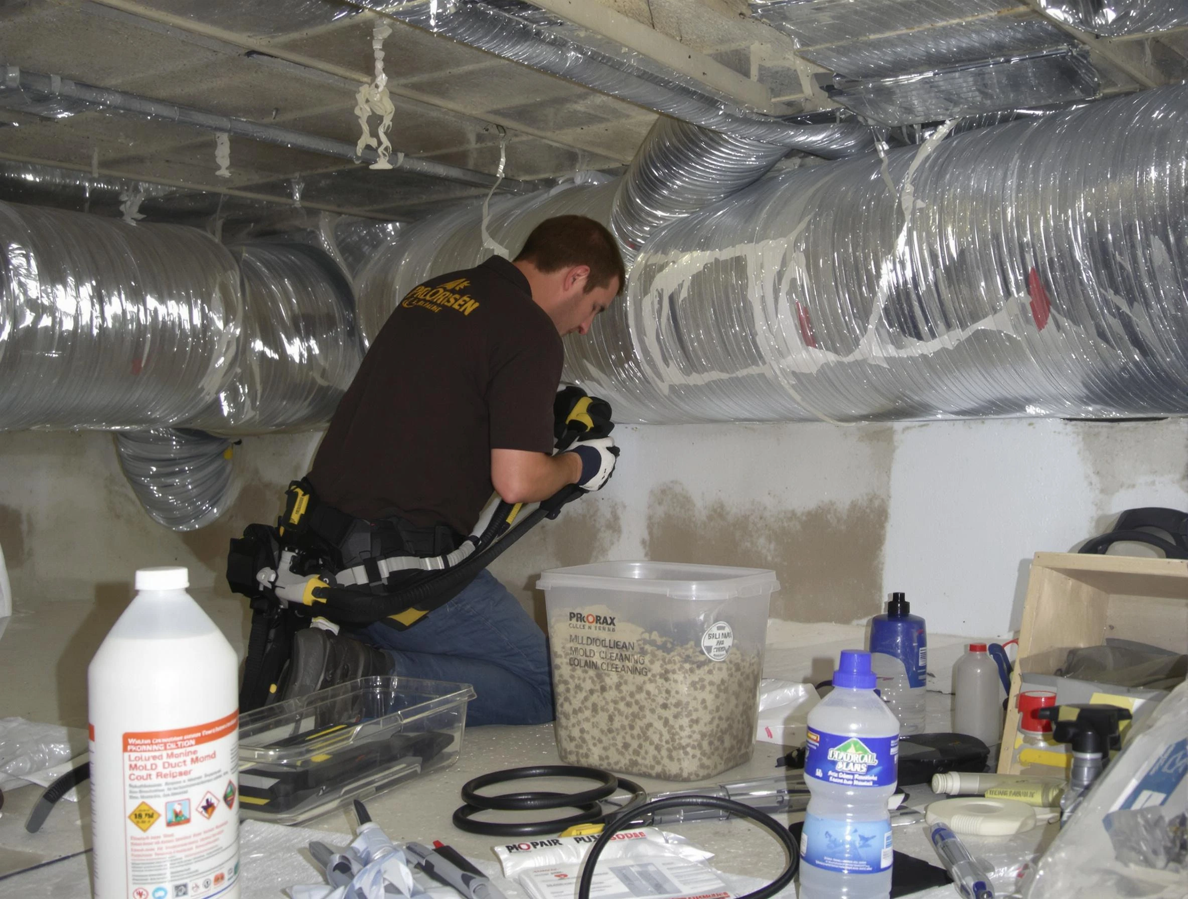 Nolensville Air Duct Cleaning specialist performing professional mold removal from air ducts in Nolensville