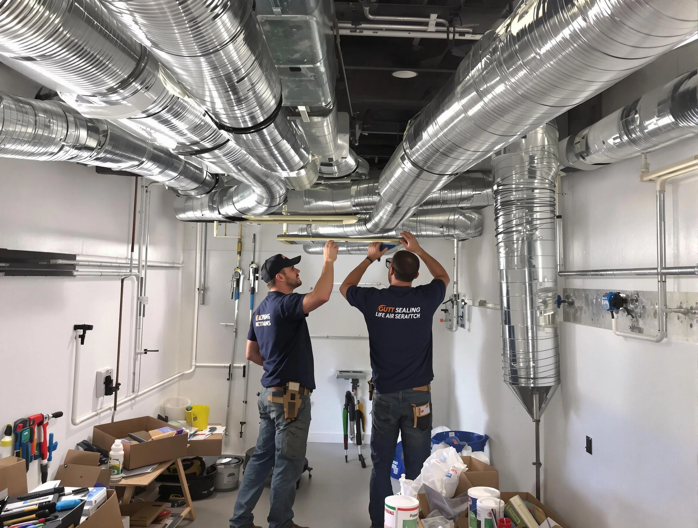 Nolensville Air Duct Cleaning technician applying professional duct sealing solutions in Nolensville